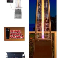 TRIANGLE GLASS TUBE PATIO HEATER WITH REMOTE CONTROL